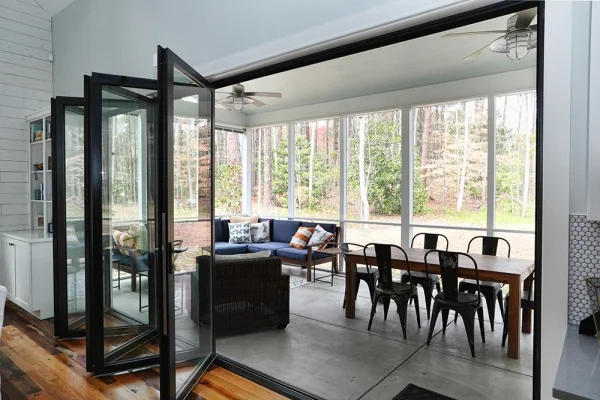 Interior photo of the screened in porch